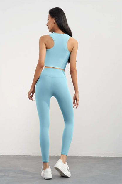 Malibu Rib Tank and Leggings Activewear Workout Set