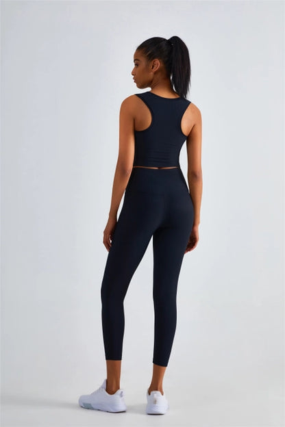 Malibu Rib Tank and Leggings Activewear Workout Set