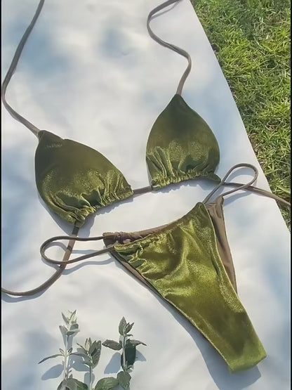 Olive Velvet Desire Bikini